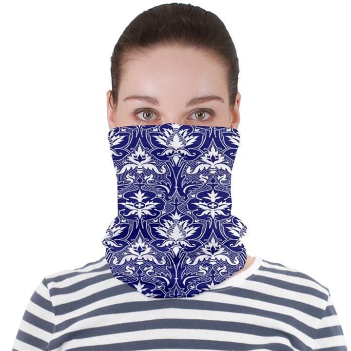 Blue Lace Decorative Ornament - Pattern 14th And 15th Century - Italy Vintage  Face Seamless Bandana (Adult)