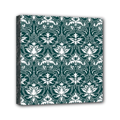 Green  Lace Decorative Ornament - Pattern 14th And 15th Century - Italy Vintage  Mini Canvas 6  X 6  (stretched) by ConteMonfrey