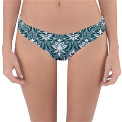 Green  Lace Decorative Ornament - Pattern 14th And 15th Century - Italy Vintage  Reversible Hipster Bikini Bottoms by ConteMonfrey