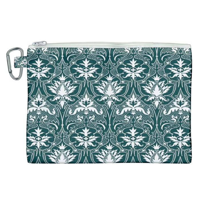 Green  Lace Decorative Ornament - Pattern 14th And 15th Century - Italy Vintage  Canvas Cosmetic Bag (XL)