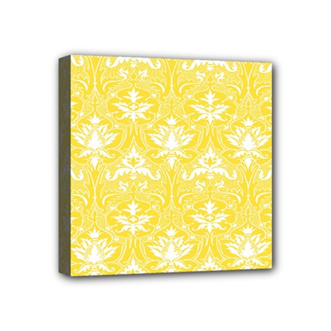 Yellow Lace Decorative Ornament - Pattern 14th And 15th Century - Italy Vintage  Mini Canvas 4  X 4  (stretched) by ConteMonfrey