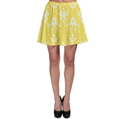 Yellow Lace Decorative Ornament - Pattern 14th And 15th Century - Italy Vintage  Skater Skirt by ConteMonfrey