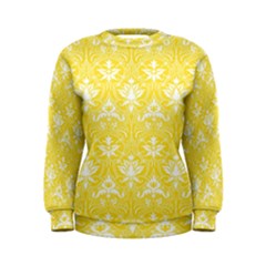 Yellow Lace Decorative Ornament - Pattern 14th And 15th Century - Italy Vintage  Women s Sweatshirt by ConteMonfrey