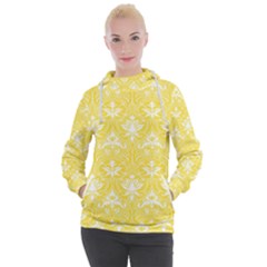 Yellow Lace Decorative Ornament - Pattern 14th And 15th Century - Italy Vintage  Women s Hooded Pullover by ConteMonfrey