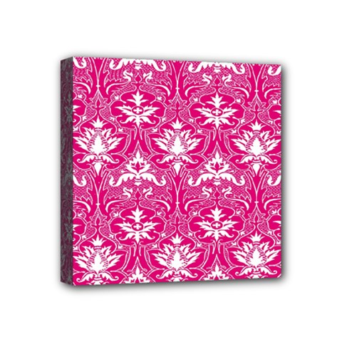 Pink  Lace Decorative Ornament - Pattern 14th And 15th Century - Italy Vintage Mini Canvas 4  X 4  (stretched) by ConteMonfrey