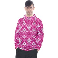 Pink  Lace Decorative Ornament - Pattern 14th And 15th Century - Italy Vintage Men s Pullover Hoodie by ConteMonfrey