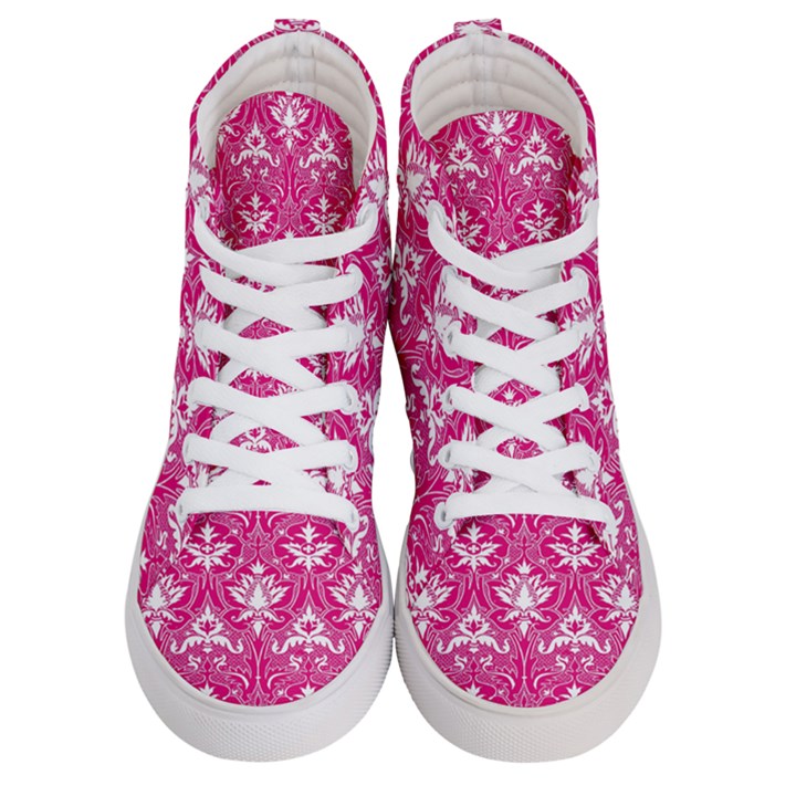 Pink  Lace Decorative Ornament - Pattern 14th And 15th Century - Italy Vintage Men s Hi-Top Skate Sneakers