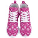 Pink  Lace Decorative Ornament - Pattern 14th And 15th Century - Italy Vintage Women s Lightweight High Top Sneakers View1