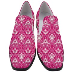 Pink  Lace Decorative Ornament - Pattern 14th And 15th Century - Italy Vintage Women Slip On Heel Loafers by ConteMonfrey