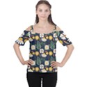 Flower Grey Pattern Floral Cutout Shoulder Tee View1