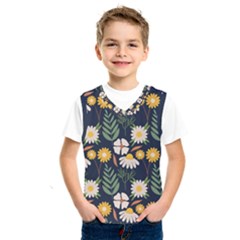 Flower Grey Pattern Floral Kids  Basketball Tank Top