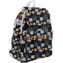 Flower Grey Pattern Floral Top Flap Backpack View2