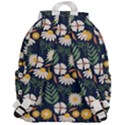 Flower Grey Pattern Floral Top Flap Backpack View3