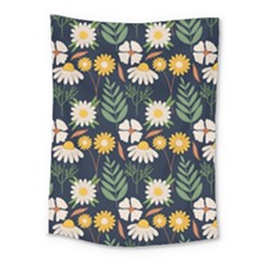 Flower Grey Pattern Floral Medium Tapestry