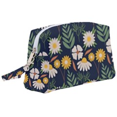 Flower Grey Pattern Floral Wristlet Pouch Bag (large) by Dutashop