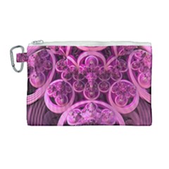 Fractal-math-geometry-visualization Pink Canvas Cosmetic Bag (large) by Pakrebo