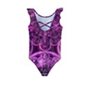 Fractal-math-geometry-visualization Pink Kids  Frill Swimsuit View2