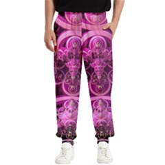 Fractal-math-geometry-visualization Pink Men s Elastic Waist Pants by Pakrebo