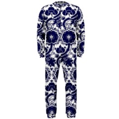 Blue Lace Decorative - Pattern 14th And 15th Century - Italy Vintage Onepiece Jumpsuit (men) by ConteMonfrey