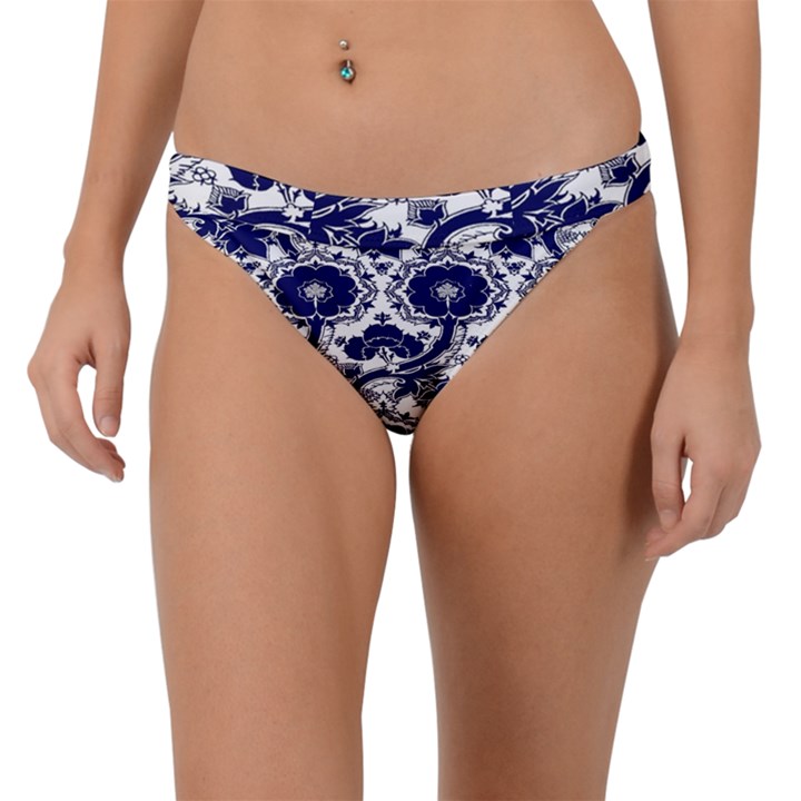 Blue Lace Decorative - Pattern 14th And 15th Century - Italy Vintage Band Bikini Bottom