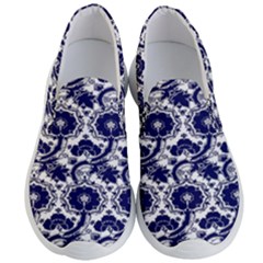 Blue Lace Decorative - Pattern 14th And 15th Century - Italy Vintage Men s Lightweight Slip Ons by ConteMonfrey