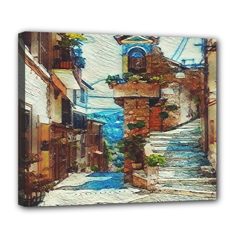 An Italian Neighborhood  Deluxe Canvas 24  X 20  (stretched) by ConteMonfrey