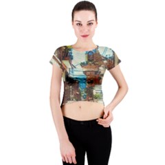 An Italian Neighborhood  Crew Neck Crop Top by ConteMonfrey