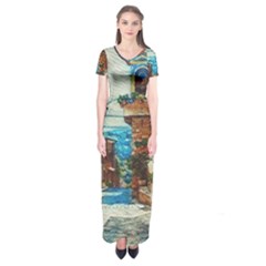 An Italian Neighborhood  Short Sleeve Maxi Dress by ConteMonfrey