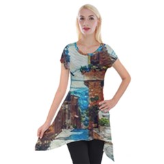 An Italian Neighborhood  Short Sleeve Side Drop Tunic by ConteMonfrey