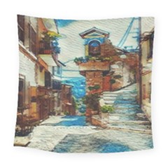 An Italian Neighborhood  Square Tapestry (large) by ConteMonfrey