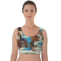 An Italian Neighborhood  Velvet Crop Top by ConteMonfrey