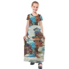 An Italian Neighborhood  Kids  Short Sleeve Maxi Dress by ConteMonfrey