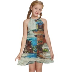 An Italian Neighborhood  Kids  Halter Collar Waist Tie Chiffon Dress by ConteMonfrey