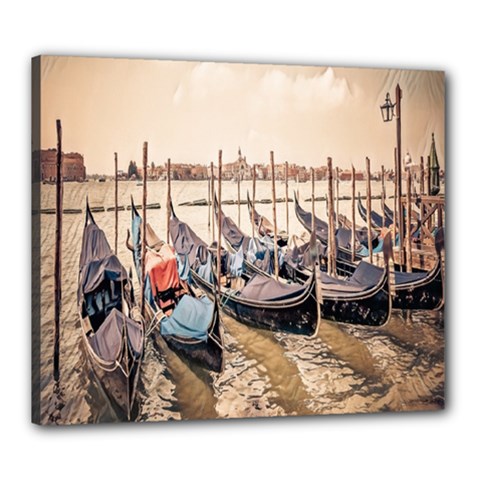 Black Several Boats - Colorful Italy  Canvas 24  X 20  (stretched) by ConteMonfrey