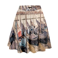 Black Several Boats - Colorful Italy  High Waist Skirt by ConteMonfrey