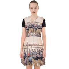 Black Several Boats - Colorful Italy  Adorable In Chiffon Dress by ConteMonfrey