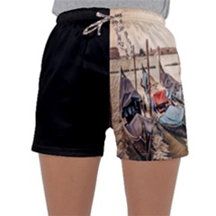 Black Several Boats - Colorful Italy  Sleepwear Shorts by ConteMonfrey