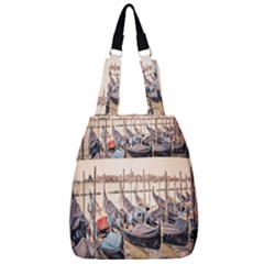 Black Several Boats - Colorful Italy  Center Zip Backpack by ConteMonfrey