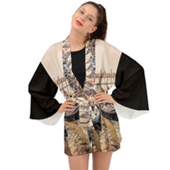 Black Several Boats - Colorful Italy  Long Sleeve Kimono by ConteMonfrey