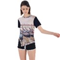 Black Several Boats - Colorful Italy  Asymmetrical Short Sleeve Sports Tee View1