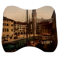  The Harbor, Riva, Lake Garda, Italy 1890-1900 Velour Head Support Cushion by ConteMonfrey