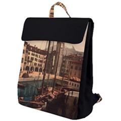  The Harbor, Riva, Lake Garda, Italy 1890-1900 Flap Top Backpack by ConteMonfrey