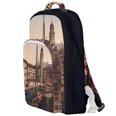  The Harbor, Riva, Lake Garda, Italy 1890-1900 Double Compartment Backpack by ConteMonfrey