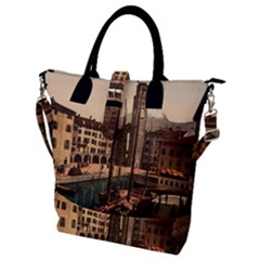  The Harbor, Riva, Lake Garda, Italy 1890-1900 Buckle Top Tote Bag by ConteMonfrey