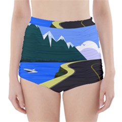 Air Pollution Retro Vintage High-waisted Bikini Bottoms by Wegoenart