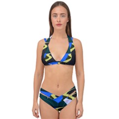 Air Pollution Retro Vintage Double Strap Halter Bikini Set