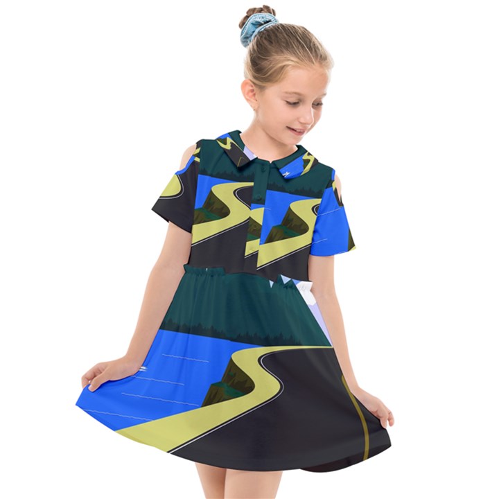 Air Pollution Retro Vintage Kids  Short Sleeve Shirt Dress