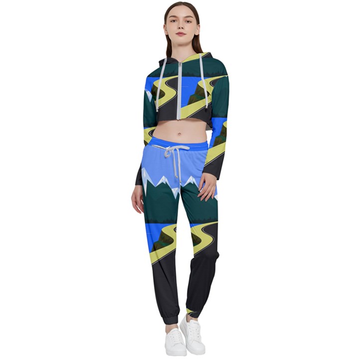 Air Pollution Retro Vintage Cropped Zip Up Lounge Set