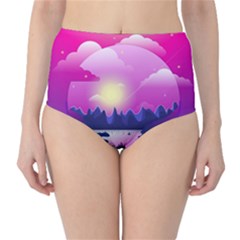 Landscape Illustration Illustrator Classic High-waist Bikini Bottoms by Wegoenart