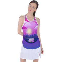 Landscape Illustration Illustrator Racer Back Mesh Tank Top by Wegoenart